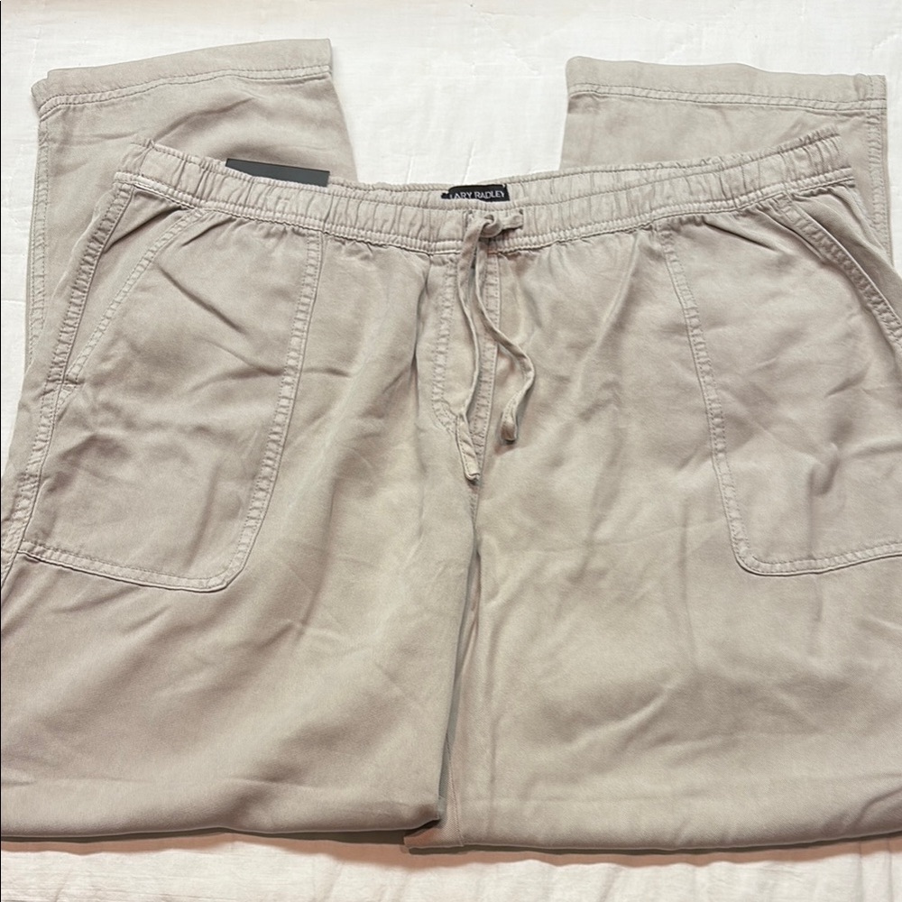 Casual Chic Hilary Radley Women's‎ XL Cream Wide Leg Relaxed Fit Pants NWT
